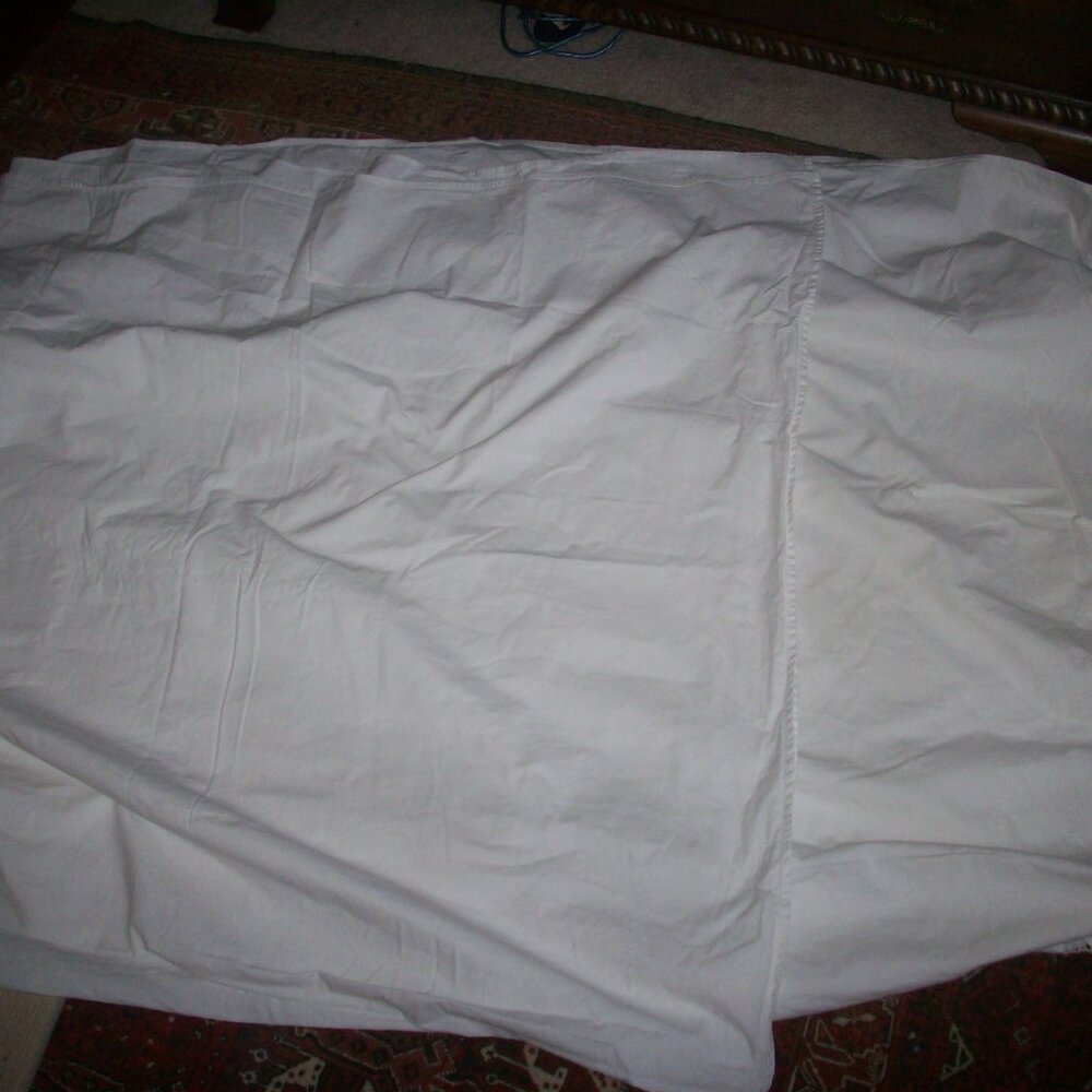 VTG Battenburg Lace Full Size Flat Sheet White 100% Cotton 79" x 90" - 2 Stains - Picture 12 of 12